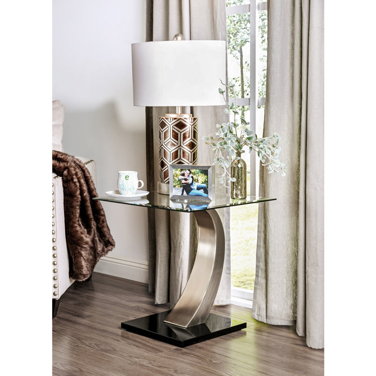Hokku Designs Natalia Glass C Table End Table & Reviews Wayfair